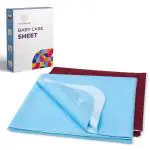 MY ARMOR Baby Dry Sheet/Mattress Protector (Waterproof/Quick Drying/Extra Absorbent/Reusable) - Pack of 2 (Medium (70cm x 100cm), Maroon & Sky Blue)