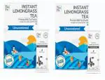 TeaFit Premium Instant Unsweetned Lemongrass Tea Premix - 20 Single Serve Sachets | Ready to Use Instant Milk Tea Premix | Lemon Chai | No Added Artificial Sugar