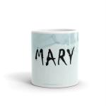 Rish Mary Printed Sky Blue Ceramic Coffee Mug, 350 Ml