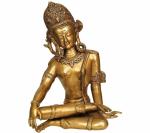 Idol Collections Gold Brass Lord Indra Statue Dev, Large