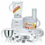 INALSA Fiesta, 650W, Food Processor/ Atta Kneader/ Chopper| Unbreakable Processing Bowl, Blender & Dry Grinding Jar,8 Accessories| Centrifugal Juicer, Grey
