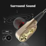 Mi-Sts Black Dual Driver Double Moving Coil 4D Speaker Headset Wired Headset, In The Ear