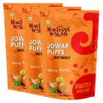 Makhanawala's Jowar Puff Masala munch Makhana Gluten Free Vegan Healthy Snacks Pack of 3, 70 g Each