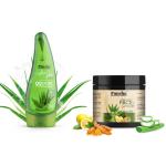 RAUSHA Combo Pack of Face Scrub and 99% Pure Aloe Vera Gel (2 Items in the set)