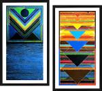 DECOR ADVENTURES Ankuran and Pooja by S. H. Raza Wall Painting 9 x 15 inch (Pack of 2)