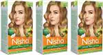 Nisha Creme Hair Color for Women & Men Long-lasting 100% Grey Coverage Permanent Hair Colour for Soft Shiny Healthy Hair Honey Blonde (120g, Pack of 3)