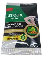 Streax Natural Black Shampoo Hair Colour, 25 Ml (Pack Of 8)