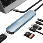 EMBOX 7 in 1 USB C Hub for Laptop Macbook PC-Multiport Adapter with 4K HDMI(30Hz),PD 100W, USB C Charging Port,USB 3.0,US 2.0,SD/Micro SD Card Reader-USB Hub with with Type C Head (7 in 1 Type C/Type A/SD Card/HDMI/Ethernet Port)