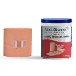 Accusure Orange Elastic Crepe Bandage With Hook And Loop Closure 6cm X 4Mt