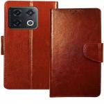 RUPELIK Oneplus 10 Pro 5G Vintage Leather flip Case Cover| Inside TPU with Card Pockets Wallet Stand Magnetic Closure 360 Degree Complete Protection Vintage Flip Cover for Oneplus 10 Pro - Brown