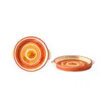 Caffeine Orange Ceramic Sizzler Tray (Set Of 2)