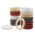 Samyak Combo of 24 Pcs Hair Ties For Women & Girls Spiral Telephone Wire Ponytail Holders Hair Rubber Bands