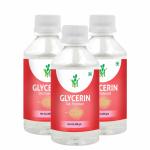 Mint Veda Organic and Pure Vegetable Glycerine for Silky Smoot Skin, Unscented High Grade Edible Glycerine Liquid for Face, Beauty Pack of 3