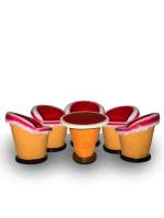 INDU Multicolour Ice Cream Cone Shape FRP Table With Chair Set of 5