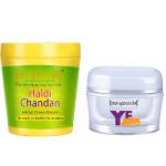 Aryanveda Herbals Haldi Chandan Bleach Cream 250gm & Aryanveda Youth Feel Cream | Fights Face Radicals | Softens Skin Tissues, 50ml