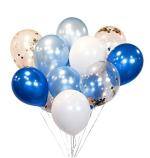 Grand Shop Dark Blue, Light Blue, White, Transparent Rubber Latex Balloons