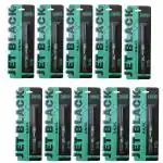 OCTAVIA BEAUTY Jet Black Eye Kajal for Women Smudge-Proof & Long Lasting | Sea Green Packet | Black Kajal | Pack of 10