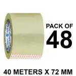 VCR Self Adhesive Transparent Packing Cello Tape - 40 Meters in Length - 72mm / 3 Inch Width - 48 Rolls Per Pack - BOPP Industrial Packaging Tape for E-Commerce Box Packing, Office and Home use