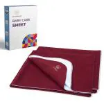 MY ARMOR Quick Dry Waterproof Baby Bed Protector Dry Sheet for Babies - (Small (50cm x 70cm) (Pack of 2), Maroon)
