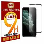 Kite Digital iPhone 11 PRO Black 5D/6D/11D Premium Tempered Glass Screen Protector Slim 9H Hard 2.5D (Pack of 3)
