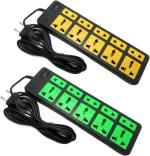 Sanhan ELECTRIC BOARD SURGE PROTECTOR MULTI PLUG 10 sockets with 2.5m wire (pack of 2) 10 Socket Extension Boards (Black, Yellow, Green, 2.5 m)