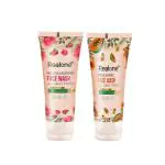 REALONE Combo Pack of Pink Lotus/Raspberry & Apricot/Papaya Face Wash Deep Cleanse and Hydrate Oil Control Face Wash Suitable for All Skin Types With Complementary Zipper Pouch 60ml (Pack of 2)