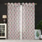 JARS Collections Set of 2 Sheer TissueTree Design Door Curtains(4x7 ft)