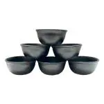 STOREPEDIA Solid Black Melamine Small Bowls for Pickle, Sauce, Sauf, Mayonnaise, pack of 6