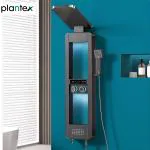 Plantex Majestic Flow Shower Panel for Bathroom Full Set with Smart Digital Display/304 Stainless Steel LED Bathroom Shower System-Rich Black