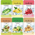 Masking facial sheet mask (Combo of 6 Pack) for Glowing, Oily, Nourishing, Brightening, Regeneration and Calming Face Sheet Mask with Real Extracts ideal for women & Men