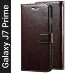 Coverview Flip Cover for Samsung Galaxy J7 Prime - Charcoal Black