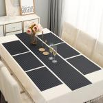 HOKIPO PVC Washable Dining Table Mats 6 Seater with Runner (AR3060)