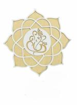 KidsZeeNie Rangoli Mat with Wooden Base, Just Fill It Up Lord Ganesha Design Reusable DIY Rangoli Stencil Inland Rangoli Stencils Border for Floor Home Diwali Decoration (Design 6)