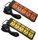 Sanhan ELECTRIC BOARD EXTENSION CORD POWER STRIP SURGE PROTECTOR MULTI PLUG 10 sockets with 3m wire (pack of 2) 10 Socket Extension Boards (Yellow, Orange, 3 m)