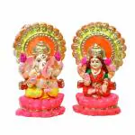 HC THE CRAFTS Laxmi Ganesha Pair Eco Friendly Murti Mitti Terracotta Clay Idol Statue Showpiece Decoration Items for Home Pooja Room Living Room