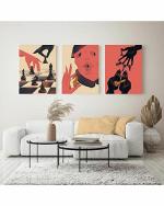 The Artment your artistic apartment Unframed Multicolor Rectangular Canvas Wall Decor 1 ft (Set of 3)