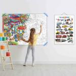 GOWOO Transport Chart and GIANT AT THE MALL COLOURING POSTER | SET OF 1 CHART and 1 POSTER | 