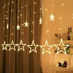 DealGuru LED Star Curtain Light with 138 LED, 5 Big Star & 5 Small Star with 8 Flashing Modes for The Decoration 10 Star-Light Plastic Star Curtain String Lights 5 Big and 5 Small Star with 8 Modes Hanging for Decoration Festivals and Party's
