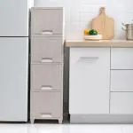 Tellshun Plastic Cupboard For Clothes Plastic Cabinet For Storage Foldable Wardrobe For Clothes Plastic Cloth Rack For Storage Clothes Storage Cabinet Plastic Modular Drawer Storage Box,White