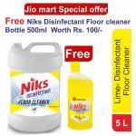 Niks Disinfectant Germs killing floor cleaner 5 Liter Lime Flavor | Premium quality for Premium Flooring ( 500ml Lime Bottle Free)