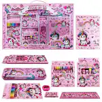 Unicorn 41Pcs Stationary Items For Girls Pencil Box,Colours,Eraser and Sharpener Stationery Set (Pack of 41, Multicolor)