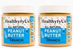 HealthyfyUs NATURAL PEANUT BUTTER (CRUNCHY) 340gX2 680 g (Pack of 2)