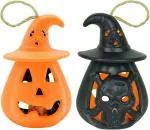 My Party Suppliers DIY Hanging Scary Candle Light Halloween Decoration Light Up Pumpkin Ghost Lantern Lamp