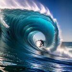 Love Creation A4 Size poster print for creative wall art- blue-crush-ocean-canvas-11349(Non Sticker)