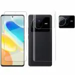 LEPIZ Camera Lens Nano Glass + Anti Scratch Front & Back Guard Screen Protector for Vivo X80 5G