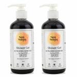 Stay Soapy Combo Pack of Activated Charcoal Body Wash Shower Gel 300 ML Pack of 2