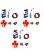 Robotbanao 3 to 9 Volt DC Toy Motor with Fan Blade, 9V Batter