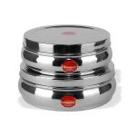 Sumeet Silver Stainless Steel Container With Lid - 1500 ml (Pack Of 2)