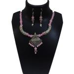 JAYA VISION ENTERPRISES Glass Beads & Metal Pendant Choker Necklace