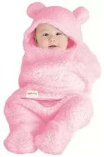 OYO BABY 3-in-1 Hooded Baby Blanket Wrapper -Pack of 1 (Pink) All Season Swaddle | 0-6 Months | Sleeping Bag | Great Gift | Bath Towel | Bath Robe | Multipurpose Comforter